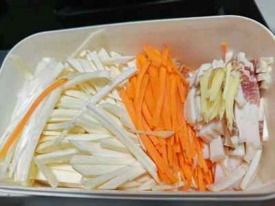 水たけのこの炒め物の作り方：2