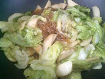 水たけのこ、カリフラワー、春雨の炒め物の作り方：13