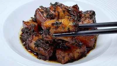 塩漬けカラシナ入り蒸し豚バラ肉の作り方：12