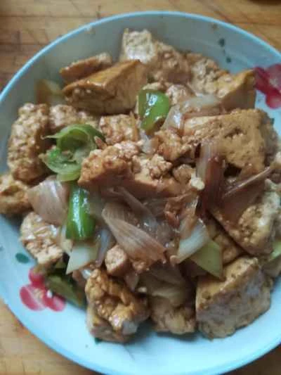 ネギ入り豆腐の煮込み