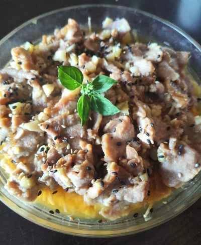 にんにくエノキ茸入り蒸し豚肉の作り方：8