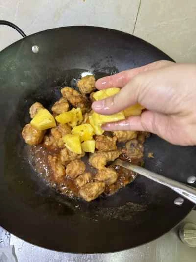 パイナップル入り酢豚スペアリブのレシピ手順：13