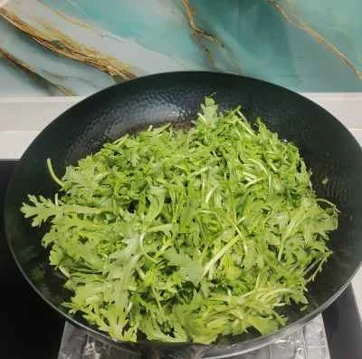 菊菜炒めの手順：2