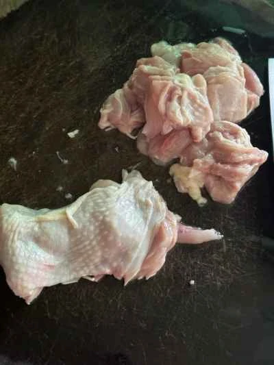 鶏もも肉を使ったスクランブルエッグの作り方：2