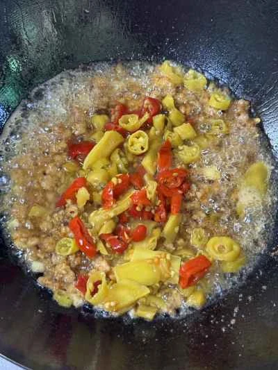 刻んだ唐辛子、ひき肉、こんにゃくの作り方：8